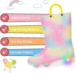 Toddler Kids Rain Boots Boys Girls Light Up Waterproof Boot with Handles - Image 3