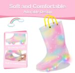 Toddler Kids Rain Boots Boys Girls Light Up Waterproof Boot with Handles - Image 6