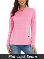 MAGCOMSEN Women's Long Sleeve Shirts 1/4 Zip Pullover UPF 50+ Quick Dry Workout Tops Running Athletic Hiking Shirts - Image 6