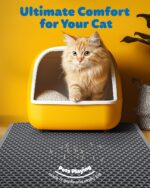 27" x 19" Cat Litter Mat - Ultra-Large Litter Box Mat with Double Layers, Urine-Proof and Non-Slip Litter Trapping Mat, Easy to Clean Kitty Litter Mats for Floor, Scatter Control, Grey - Image 4