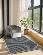 27" x 19" Cat Litter Mat - Ultra-Large Litter Box Mat with Double Layers, Urine-Proof and Non-Slip Litter Trapping Mat, Easy to Clean Kitty Litter Mats for Floor, Scatter Control, Grey - Image 9