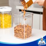 MR.SIGA 4 Pack Airtight Food Storage Container Set, BPA Free Kitchen Pantry Organization Canisters with One-handed Leak Proof Lids, 1L / 33.8oz, Medium, White - Image 3
