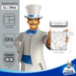 MR.SIGA 4 Pack Airtight Food Storage Container Set, BPA Free Kitchen Pantry Organization Canisters with One-handed Leak Proof Lids, 1L / 33.8oz, Medium, White - Image 4