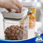 MR.SIGA 4 Pack Airtight Food Storage Container Set, BPA Free Kitchen Pantry Organization Canisters with One-handed Leak Proof Lids, 1L / 33.8oz, Medium, White - Image 5