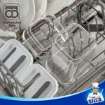 MR.SIGA 4 Pack Airtight Food Storage Container Set, BPA Free Kitchen Pantry Organization Canisters with One-handed Leak Proof Lids, 1L / 33.8oz, Medium, White - Image 7