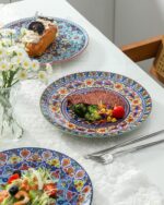 glowworm Dinner Plates, 10.5 Inch Ceramic Plates Set of 6 for Steak, Snacks, Pizza, Cake, Colorful Serving Dishes for Kitchen, Housewarming Gift, Microwave, Oven & Dishwasher Safe, Bohemian - Image 6