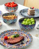 glowworm Dinner Plates, 10.5 Inch Ceramic Plates Set of 6 for Steak, Snacks, Pizza, Cake, Colorful Serving Dishes for Kitchen, Housewarming Gift, Microwave, Oven & Dishwasher Safe, Bohemian - Image 7
