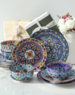 glowworm Dinner Plates, 10.5 Inch Ceramic Plates Set of 6 for Steak, Snacks, Pizza, Cake, Colorful Serving Dishes for Kitchen, Housewarming Gift, Microwave, Oven & Dishwasher Safe, Bohemian - Image 8