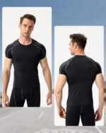 Short Sleeve Compression Shirt Men Athletic Gym Cool Dry Base Layer Workout Tops Slim Fit Undershirts T-Shirt - Image 3