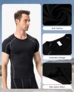 Short Sleeve Compression Shirt Men Athletic Gym Cool Dry Base Layer Workout Tops Slim Fit Undershirts T-Shirt - Image 5