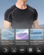 Short Sleeve Compression Shirt Men Athletic Gym Cool Dry Base Layer Workout Tops Slim Fit Undershirts T-Shirt - Image 6