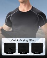 Short Sleeve Compression Shirt Men Athletic Gym Cool Dry Base Layer Workout Tops Slim Fit Undershirts T-Shirt - Image 10