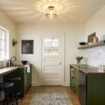 Glass Ceiling Light, Black Semi Flush Mount with Hammered Glass Shade, Farmhouse Light Fixture for Hallway, Bathroom, Entryway, Kitchen,Living Room - Image 8