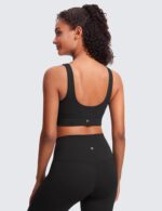 CRZ YOGA Butterluxe U Back Longline Sports Bras for Women - Scoop Neck Padded Yoga Workout Crop Top with Built in Pads - Image 3