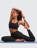 CRZ YOGA Butterluxe U Back Longline Sports Bras for Women - Scoop Neck Padded Yoga Workout Crop Top with Built in Pads - Image 4