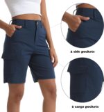 Women's Lightweight Hiking Cargo Shorts for Running Athletic Camping Travel Golf - Water Resistant with 5 Pockets - Image 4