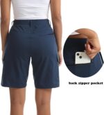Women's Lightweight Hiking Cargo Shorts for Running Athletic Camping Travel Golf - Water Resistant with 5 Pockets - Image 5