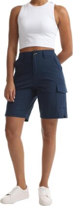 Women's Lightweight Hiking Cargo Shorts for Running Athletic Camping Travel Golf - Water Resistant with 5 Pockets - Image 6