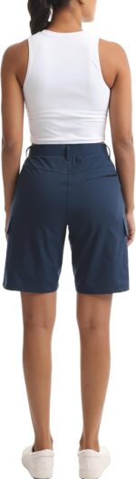 Women's Lightweight Hiking Cargo Shorts for Running Athletic Camping Travel Golf - Water Resistant with 5 Pockets - Image 7
