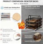 EMERIT Paper Organzier Wood Desktop Organizer Storage Letter Tray File Sorter with Adjustable Shelves for Home Office - Image 3