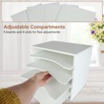 EMERIT Paper Organzier Wood Desktop Organizer Storage Letter Tray File Sorter with Adjustable Shelves for Home Office - Image 4