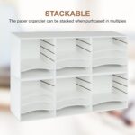 EMERIT Paper Organzier Wood Desktop Organizer Storage Letter Tray File Sorter with Adjustable Shelves for Home Office - Image 6