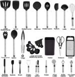 Kitchen Utensil Set-Silicone Cooking Utensils-33 Kitchen Gadgets & Spoons for Nonstick Cookware-Silicone and Stainless Steel Spatula Set-Best Kitchen Tools, Useful Pots and Pans Accessories - Image 3