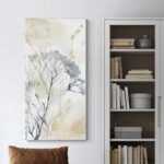 Renditions Gallery Canvas Botanical Art Prints for Living Room Misty Wildflower with Stem Abstract Nature Wall Hanging Decorations for Kitchen Office Home - 12"X24" LT521 - Image 4