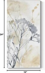 Renditions Gallery Canvas Botanical Art Prints for Living Room Misty Wildflower with Stem Abstract Nature Wall Hanging Decorations for Kitchen Office Home - 12"X24" LT521 - Image 9