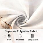 Orange White Shower Curtain, Modern Marble Bathroom Curtains Set with Hooks, Waterfproof Fabric Cloth Home Decor, 72x72 Inch - Image 5