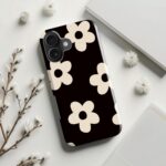 DEENAKIN for iPhone 16 Case - Wireless Charging Compatible - Dual-Layer Hard Shell & Silicone Cover - Shockproof Protective Phone Case with Trendy Cute Designs for Women - Elegant Ivory Flower - Image 5