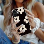 DEENAKIN for iPhone 16 Case - Wireless Charging Compatible - Dual-Layer Hard Shell & Silicone Cover - Shockproof Protective Phone Case with Trendy Cute Designs for Women - Elegant Ivory Flower - Image 6