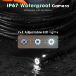 Triple Lens Endoscope Camera with Light- 5" 1080P HD Handheld Borescope with 50FT Semi-Rigid Cable, Waterproof Sewer Inspection Camera with 32GB Card, Drain Plumbing Camera & Gifts for Men - Image 7