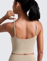 CRZ YOGA Butterlift Scoop Neck Crop Tank Tops for Women - Padded Adjustable U Back Camisole Workout Longline Sports Bras - Image 3