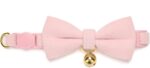 Cotton Breakaway Cat Collar with Bow Tie and Bell, Adjustable Cute Soft Corduroy Kitten Collars for Girl Cats - Image 7