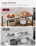 VASAGLE Kitchen Island with 3 Shelves, 47.2 Inches Width Kitchen Shelf with Large Worktop, Stable Steel Structure, Industrial, Easy to Assemble, Rustic Brown and Black UKKI01BX - Image 5