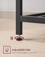 VASAGLE Kitchen Island with 3 Shelves, 47.2 Inches Width Kitchen Shelf with Large Worktop, Stable Steel Structure, Industrial, Easy to Assemble, Rustic Brown and Black UKKI01BX - Image 8