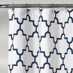 Lush Decor Navy Bellagio Fabric Shower Curtain, Bathroom Accessories (72" x 72") - Image 3