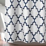 Lush Decor Navy Bellagio Fabric Shower Curtain, Bathroom Accessories (72" x 72") - Image 5