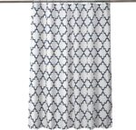 Lush Decor Navy Bellagio Fabric Shower Curtain, Bathroom Accessories (72" x 72") - Image 6