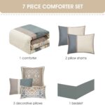 Stratford Park Multi-Color Cal King Comforter Set, 7 Piece, Microfiber Print Bedding Sets & Collections,Matching Pillow Shams & Bedskirt - Image 5