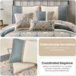 Stratford Park Multi-Color Cal King Comforter Set, 7 Piece, Microfiber Print Bedding Sets & Collections,Matching Pillow Shams & Bedskirt - Image 6