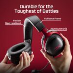 HyperX Cloud III S – Wireless Gaming Headset, 2.4GHz, Bluetooth, Battery Life up to 120 Hours 2.4GHz / 200 Hours Bluetooth, 53mm Angled Drivers, 10mm Detachable Mic, Customizable – Black/Red - Image 8