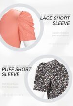 Ivicoer Puff Short Sleeve Shirt for Women Eyelet Tops Summer Crewneck Blouse Loose Fit S-XXL - Image 7