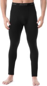 Runhit Men's Thermal Compression Pants with Pockets Base Layer for Cold Weather Wintergear Sports Running Leggings Tights - Image 3