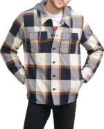Levi's mens Plaid Sherpa Lined Hooded Shirt Jacket (Regular & Big & Tall Sizes) - Image 5