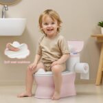 2-in-1 Toddler Potty Training Toilet - with Detachable Training Seat, Realistic Flushing Sound for Boys & Girls Ages 1-3 with Wipes Storage, Toilet Paper Holder - Image 4