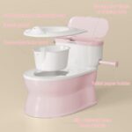 2-in-1 Toddler Potty Training Toilet - with Detachable Training Seat, Realistic Flushing Sound for Boys & Girls Ages 1-3 with Wipes Storage, Toilet Paper Holder - Image 7