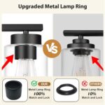 IZORRO Modern Bathroom Light Fixtures, 4 Light Black Vanity Lights, Bathroom Lighting Fixtures Over Mirror with Clear Glass for Living Room Cabinet Bedroom - Image 5