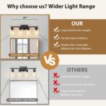 IZORRO Modern Bathroom Light Fixtures, 4 Light Black Vanity Lights, Bathroom Lighting Fixtures Over Mirror with Clear Glass for Living Room Cabinet Bedroom - Image 7